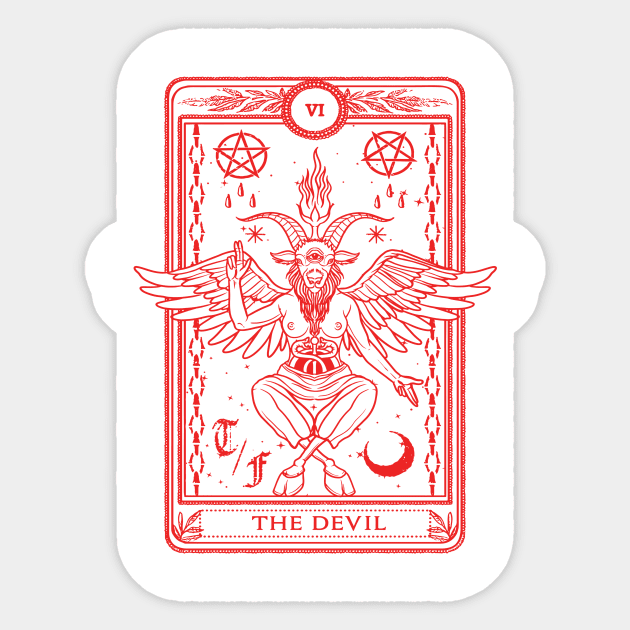 The Devil Tarot Card Sticker by pa2rok